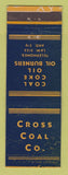 Matchbook Cover - Cross Coal Coke Oil Burners  WEAR