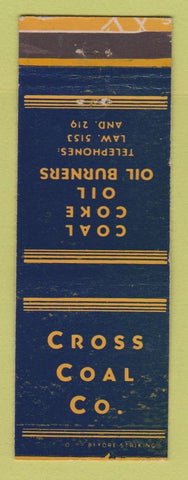 Matchbook Cover - Cross Coal Coke Oil Burners  WEAR