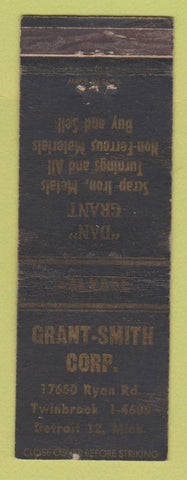 Matchbook Cover - Grant Smith Scrap Iron Metal Detroit MI WEAR