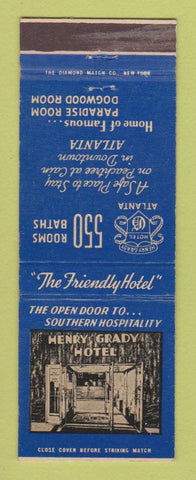 Matchbook Cover - Henry Grady Hotel Atlanta GA