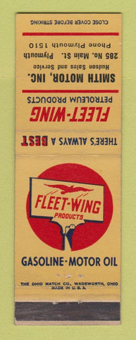 Matchbook Cover - Fleet Wing oil gas Smith Motor Plymouth MI