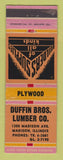 Matchbook Cover - Duffin Bros Lumber Madison IL WORN