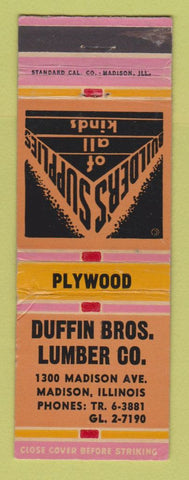 Matchbook Cover - Duffin Bros Lumber Madison IL WORN