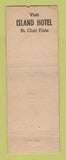 Matchbook Cover - Garvin's Island Hotel Detroit MI