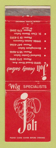 Matchbook Cover - Joli Beauty Salon Detroit MI Birmingham St Clair Shores