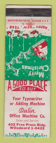 Matchbook Cover - Dulin Typewriters Adding Machines Detroit MI Christmas WEAR