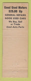 Matchbook Cover - Sentinel Insurance Agency Queen Auto Parts Detroit MI WEAR