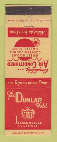 Matchbook Cover - The Dunlap Hotel Jacksonville IL WEAR