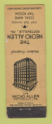 Matchbook Cover - Necho Allen Hotel Pottsville PA WEAR