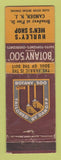 Matchbook Cover - Botany 500 Men's Clothes Hurley's Camden NJ WORN