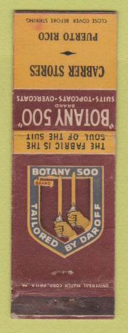 Matchbook Cover - Botany 500 Men's Clothes Cabrer Stores Puerto Rico WEAR