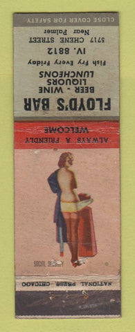 Matchbook Cover - Floyd's Bar Detroit MI pinup WORN