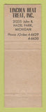 Matchbook Cover - Lincoln Heat Treat Hazel Park MI