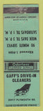 Matchbook Cover - Gaff's Drive In Cleaners Reford Charter Township MI WEAR