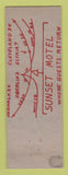 Matchbook Cover - Sunset Motel Oberlin OH WRITING