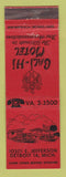 Matchbook Cover - Bali Hi Motel Detroit MI