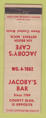 Matchbook Cover - Jacoby's Cafe Detroit MI