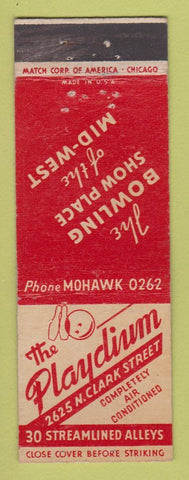 Matchbook Cover - Playdium Bowling Chicago? IL
