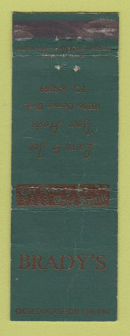Matchbook Cover - Brady's Detroit MI WORN