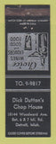 Matchbook Cover - Dick Dutton's Chop House Detroit MI