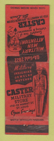 Matchbook Cover - Caster Military Uniforms St Louis MO WORN