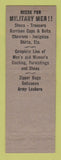 Matchbook Cover - Caster Military Uniforms St Louis MO WORN