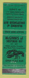 Matchbook Cover - McGinnis of Sheepshead Bay Restaurant New Hyde Park LI NY WEAR