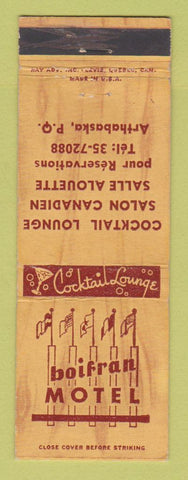 Matchbook Cover - Boifran Motel Arthabaska QC PQ