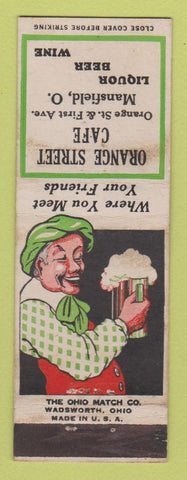 Matchbook Cover - Orange Street Cafe Mansfield OH WEAR