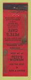 Matchbook Cover - Pete's Wigwam Cafe Traverse City MI WEAR