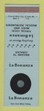 Matchbook Cover - La Bonanza Music Instruments Curacao LPs Records BLUE