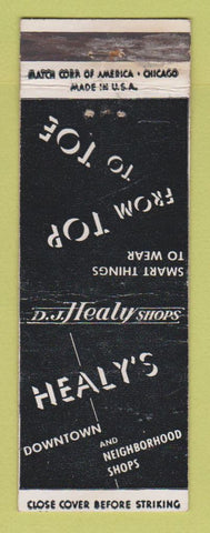 Matchbook Cover - Healy's Clothes Stores Detroit MI Birmingham WEAR