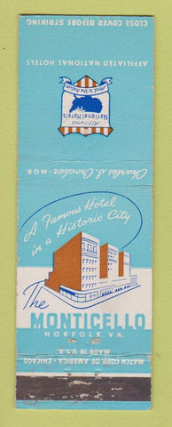 Matchbook Cover - Monticello Hotel Norfolk VA WEAR