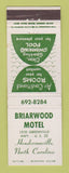 Matchbook Cover - Briarwood Motel Hendersonville NC