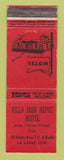 Matchbook Cover - Villa Mon Repos Motel La Sarre QC WEAR