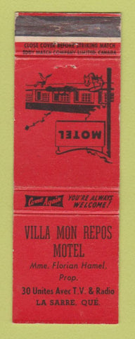 Matchbook Cover - Villa Mon Repos Motel La Sarre QC WEAR