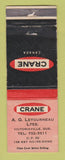 Matchbook Cover - Crane Bathroom Fixtures Victoriaville QC WORN