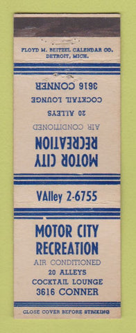 Matchbook Cover - Motor City Recreation  Detroit MI