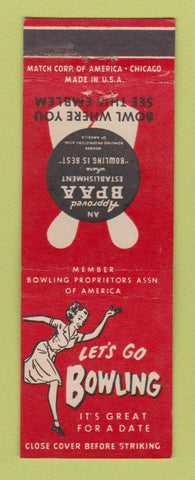 Matchbook Cover - BPAA Bowling girlie