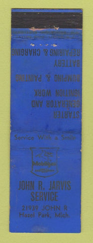 Matchbook Cover - John Jarvis Mobil oil gas Hazel Park MI WORN