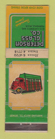 Matchbook Cover - Peterson Glass Ferndale MI truck