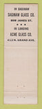 Matchbook Cover - Peterson Glass Ferndale MI truck