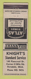 Matchbook Cover - Knight's Standard oil gas Ferndale MI Atlas Tires