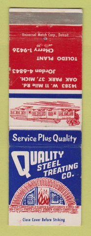 Matchbook Cover - Quality Steel Treating Oak Park MI