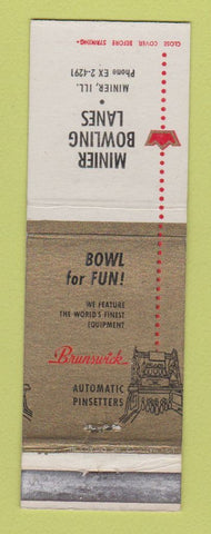 Matchbook Cover - Minier Bowling Lanes Brunswick Minier IL WEAR