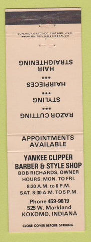 Matchbook Cover - Yankee Clipper Barber Shop Kokomo IN