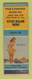 Matchbook Cover - Diehl Motor Sales Detroit MI pinup WEAR