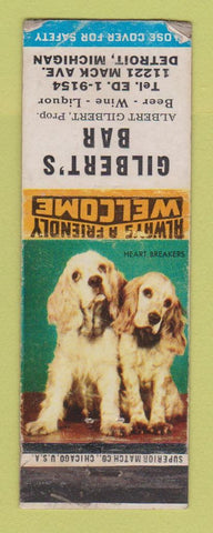 Matchbook Cover - Gilbert's Bar Detroit MI WEAR