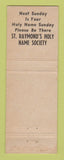 Matchbook Cover - St Raymond's Holy Name Society WEAR