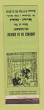 Matchbook Cover - Auberge De LA Colline Restaurant Motel Hotel Levis QC